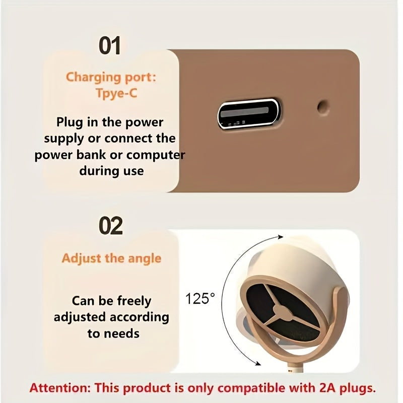 Portable Smoke Extractor Fan for Indoor Use Beige Black USB Powered