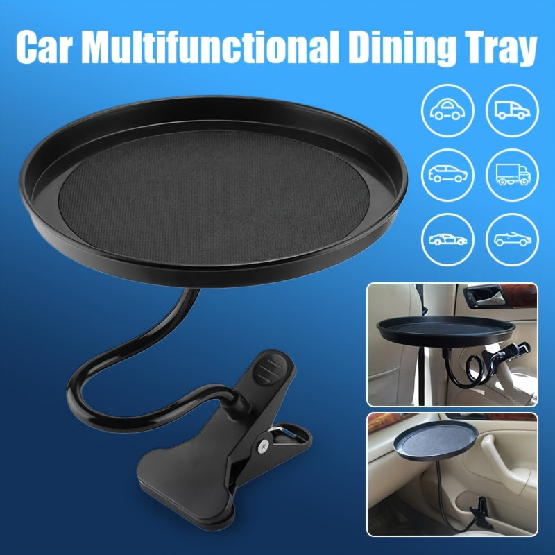 Adjustable Car Dining Tray with Rotatable Cup Holder and Anti-Slip Surface