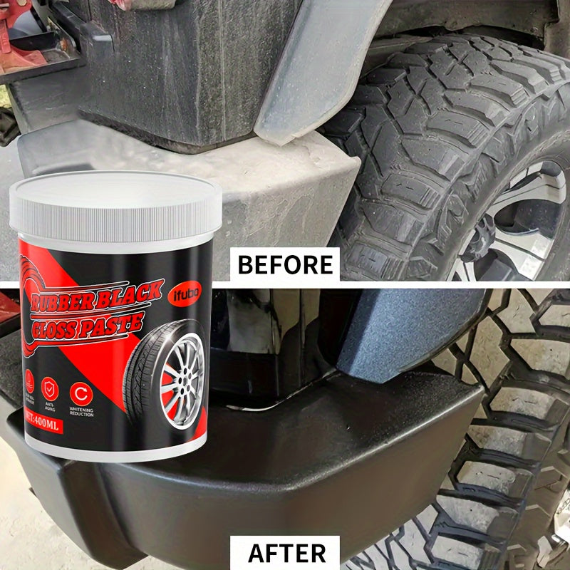 Restaurador de Plástico para Coche Universal 400ml Pasta Brillo Negro para Exterior e Interior