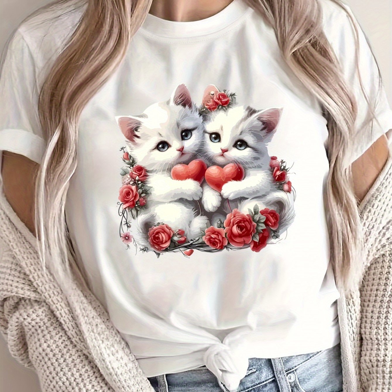 Women's Loose Large Size T-Shirt Casual Short Sleeve Breathable Fabric