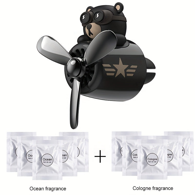 Автомобильный освежитель воздуха Black Bear с вращающимся пропеллером, магнитный диффузор для вентиляции