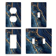 Blue Marbled Wall Plate for Bedroom and Kitchen 1 or 2 Gang
