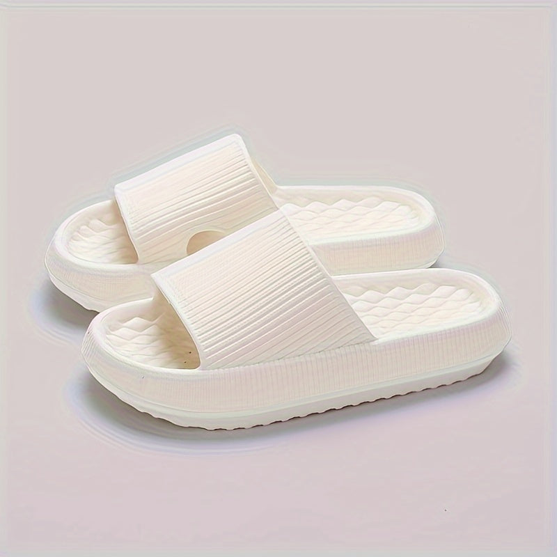 Unisex Solid Color Minimalist Pillow Slides Slip-On Soft Sole Home Shower Slides