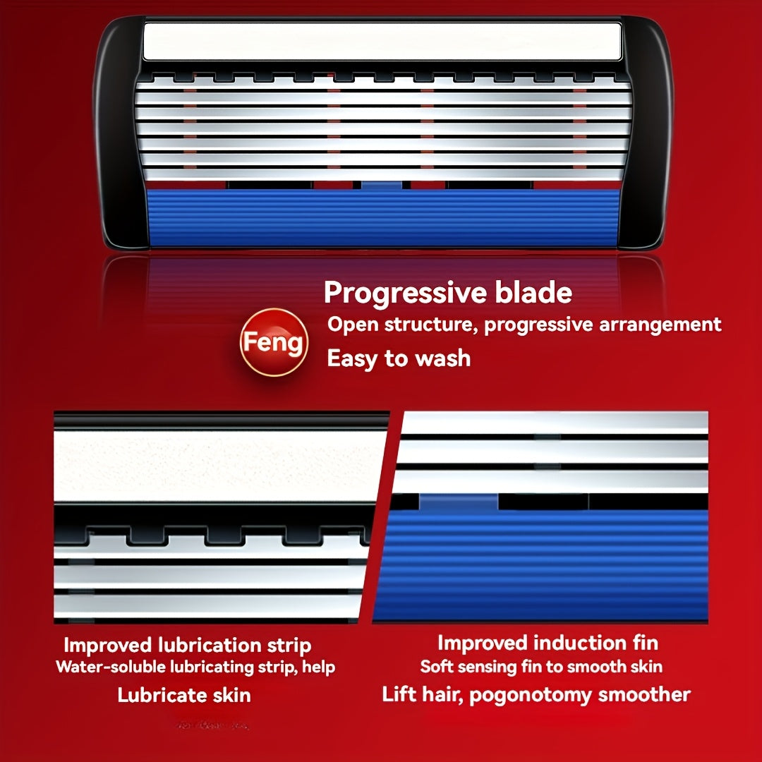 Manual Shaving Razor Set Stainless Steel 12-Layer Cartridges 6-Layer Blades