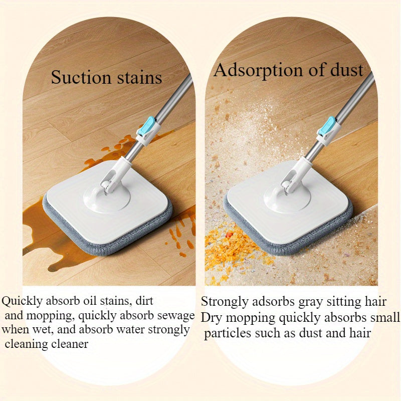 Uy tozalash uchun ichki qopqog'i va iflosliklarni ajratish tizimi bilan qo'lsiz spin mop