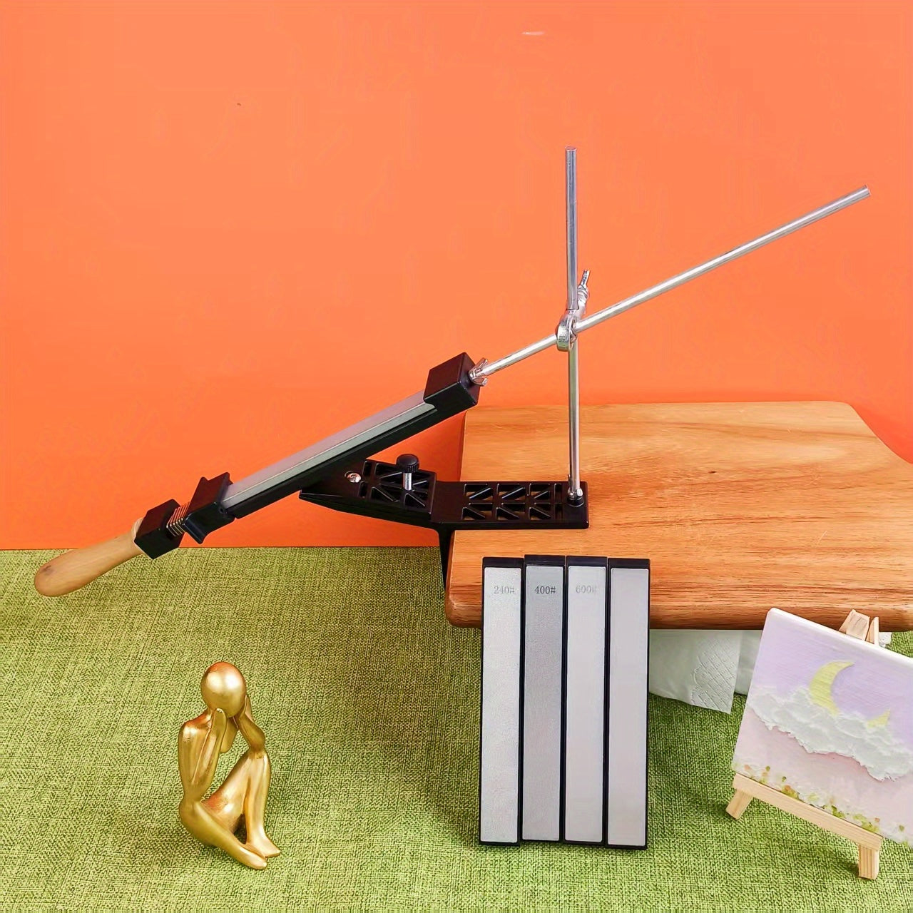 Mehmonxonalar va uylar uchun oshxona foydalanishi uchun qattiq, nozik va polirovka aksessuarlari bilan professional statik burchakli pichoq silliqlash tizimi.