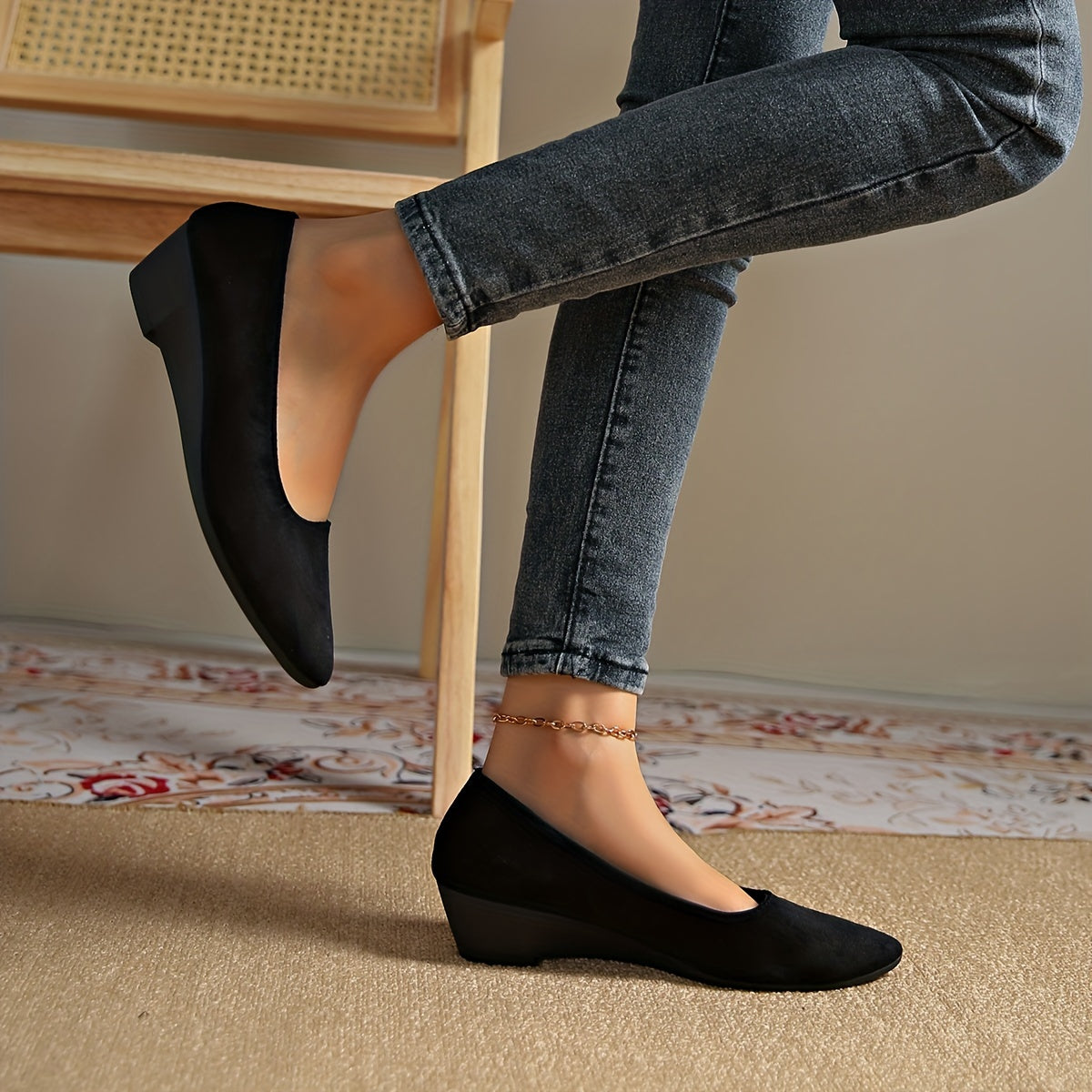 Women's Pointed Toe Mary Jane Flats Black All-Season Comfort