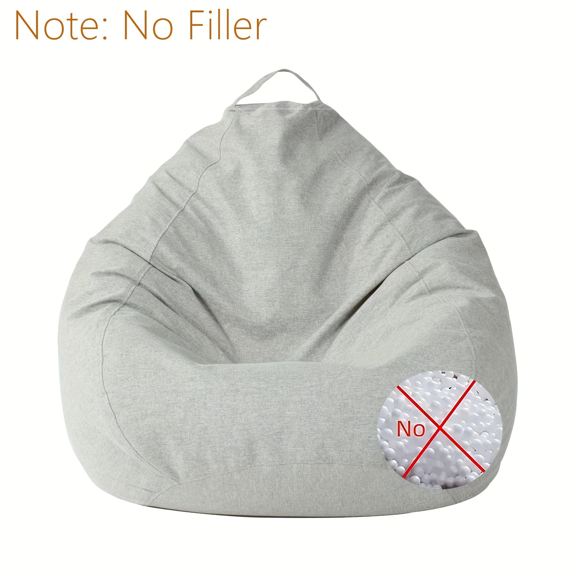 Art Deco Linen Bean Bag Chair Cover with Handles Soft Durable Fabric for Living Room