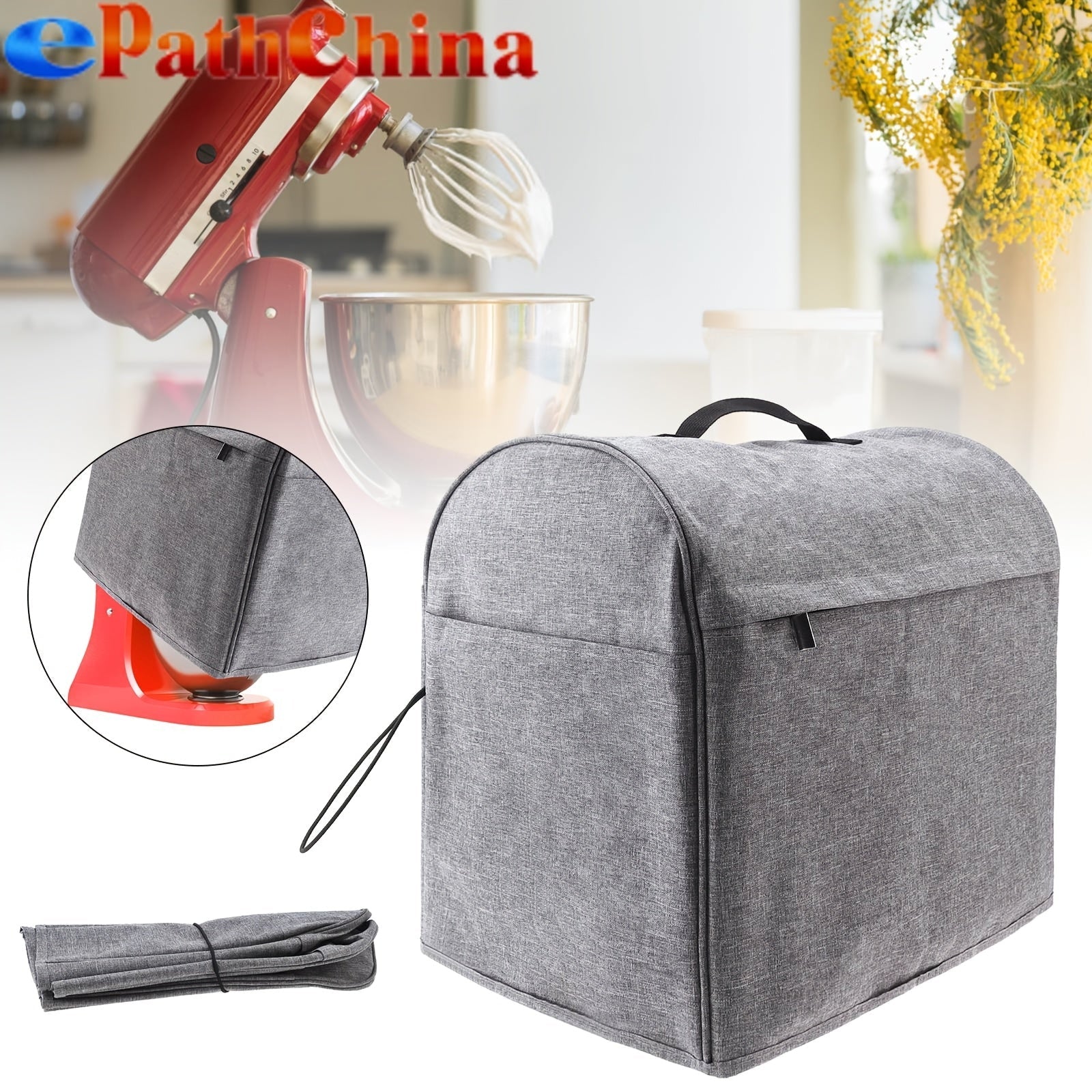 4.5-8QT Stand mikserlar uchun to'plam qopqog'i changga qarshi polyester bilan, saqlash sumkasi bilan