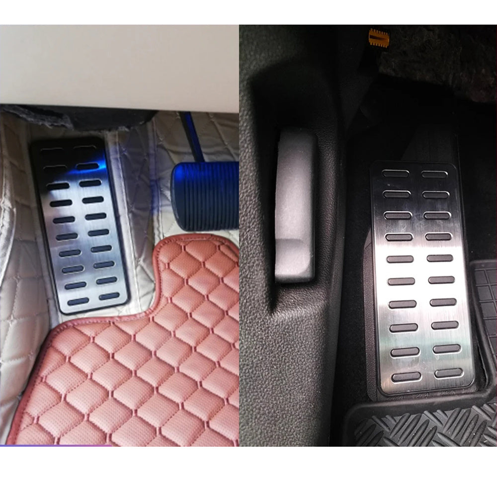 Car Pedal Mat Stainless Steel Universal Fit Durable Auto Cover