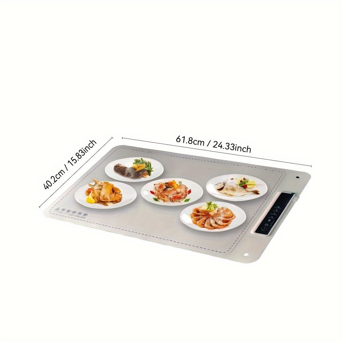 Bandeja de calentamiento de silicona eléctrica, 4 modos de temperatura, 220-240V, enchufe EU, tabla de aislamiento plegable