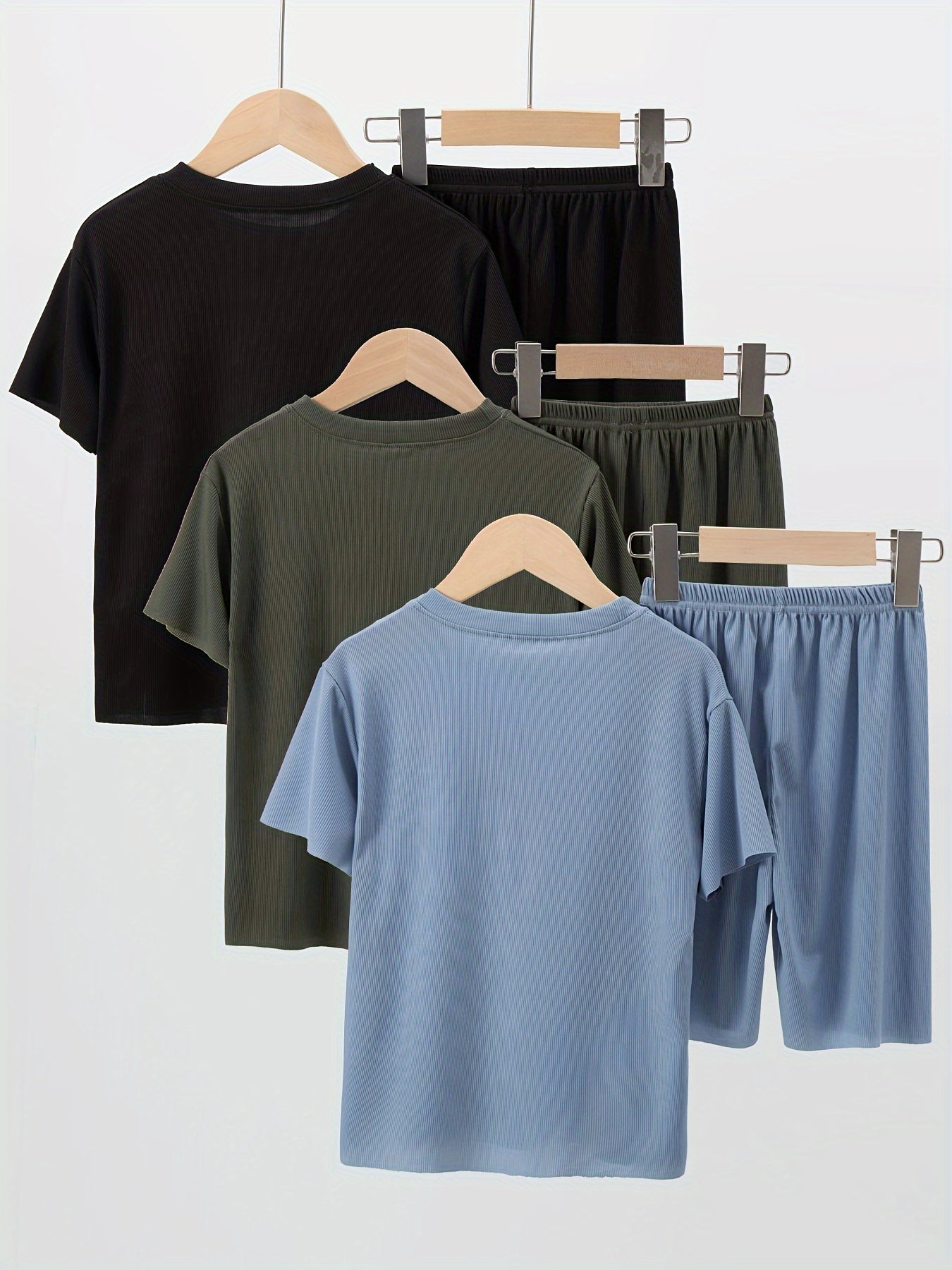 Boys' Summer Casual Tracksuit Set with Smile Face T-Shirt and Shorts for Kids Over 3 Years