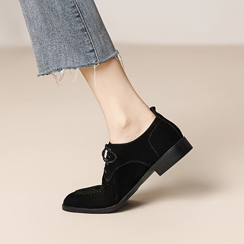 Women's Solid Color Oxford Shoes Microfiber Upper All-Season Plain Toe