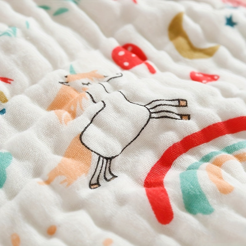 Baby Bath Towel 4-Layer Soft Absorbent Quick Drying for Newborns and Toddlers