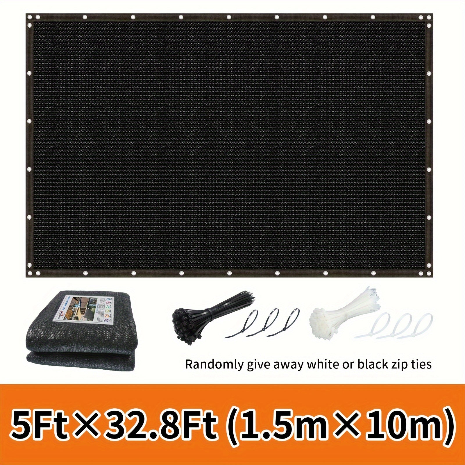 Outdoor Privacy Screen Fence Windproof Sun Protection Decorative Wall Mounted Barrier Black or White Ties Included