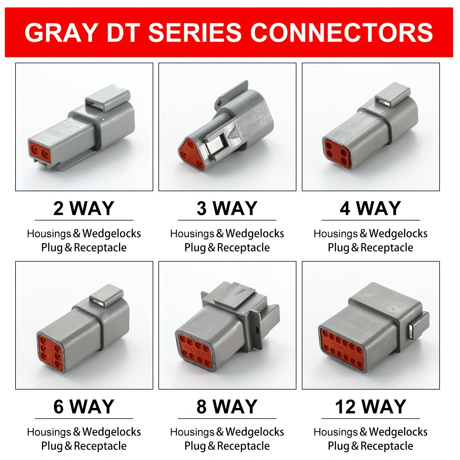 Kit de conectores de cables impermeables de 188 piezas para automoción con enchufe sellado y pines