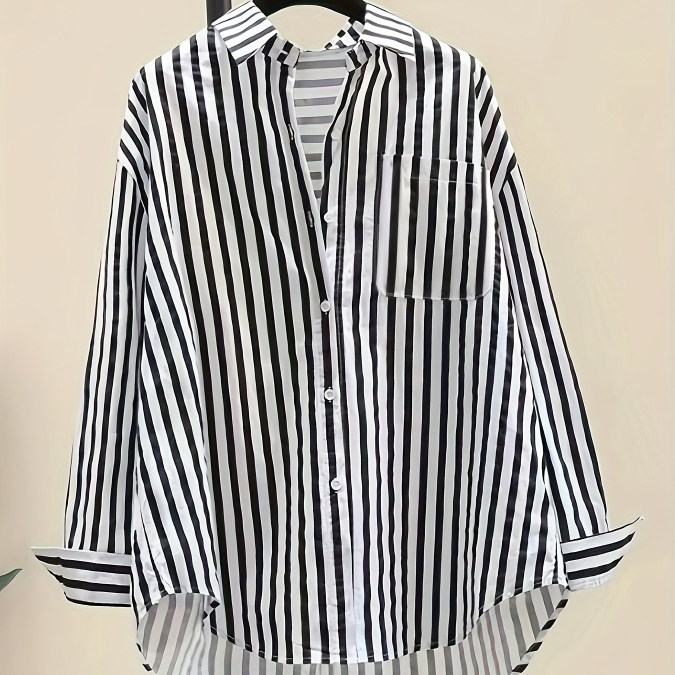 Women's Striped Polyester Shirt Long Sleeve Casual Vacation Sun Protection