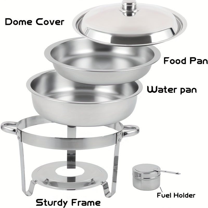 Stainless Steel Buffet Stove Set for Home Use with Detachable Cloche and Round Insulation Stove