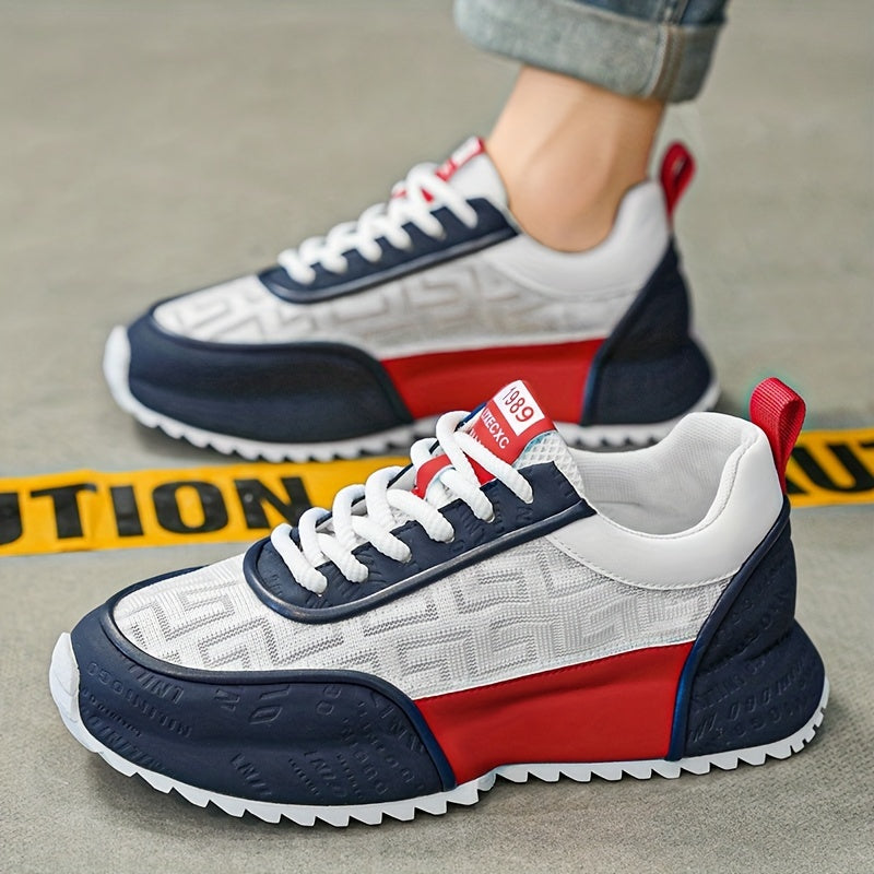 Men's Breathable Non-Slip Casual Sneakers with Lace-Up and Round Toe