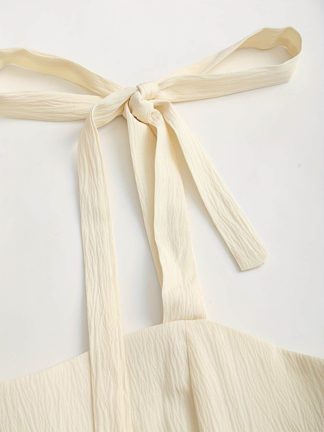 Women's Elegant Woven Polyester Jumpsuit with Lace-Up Waist and Strappy Back