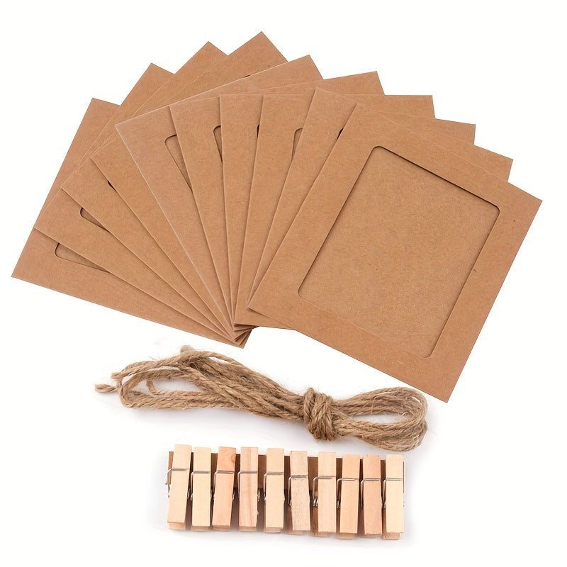 Party Banner Decor Set with Clips and Photo Frame for Weddings and Birthdays