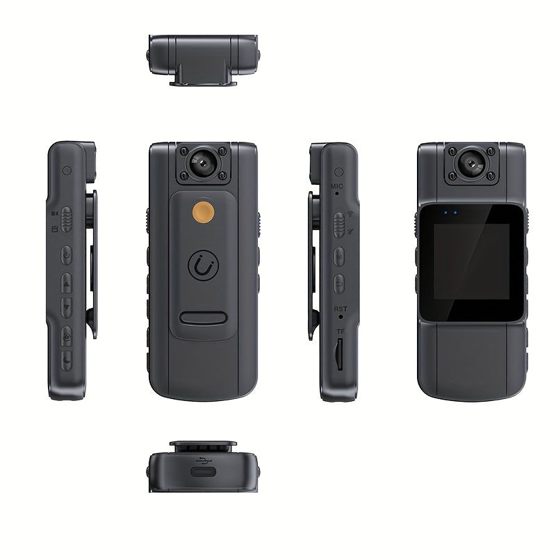 Full HD Body Camera with 180° Rotatable Lens Night Vision 1080p IPS Screen Rechargeable