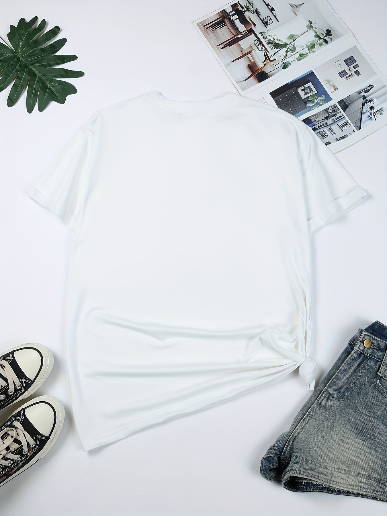 Plus Size Women's Casual Sports T-Shirt Breathable Short Sleeve Print