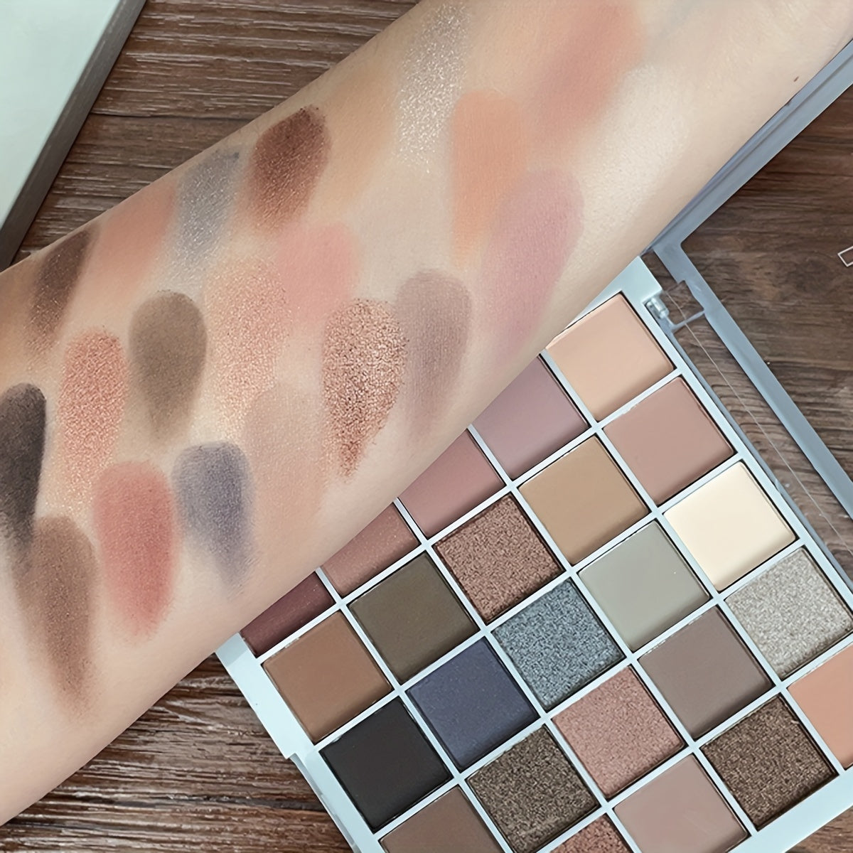 Paleta de sombras de ojos para mujer 25 colores mate glitter alto brillo cemento gris rosa marrón