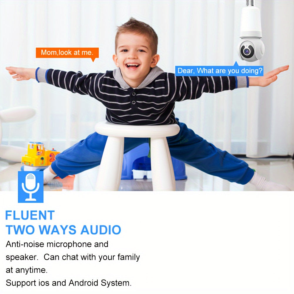 Wireless Security Camera with 360° Pan, Night Vision, Two-Way Audio and App Control