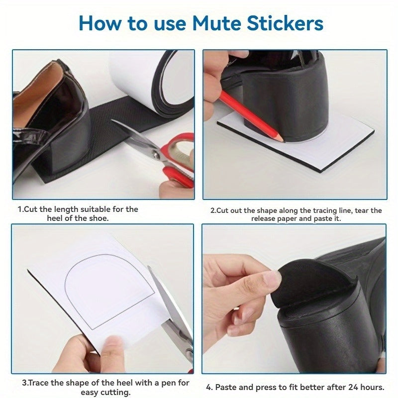 Self-Adhesive Rubber Shoe Sole Repair Tape Anti-Slip Noise Reduction Patch for Heels Sneakers