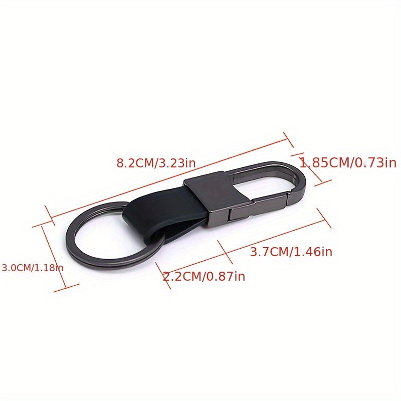 Car Keychain Faux Leather For SUV Sedan Key Fob Accessories Black Durable