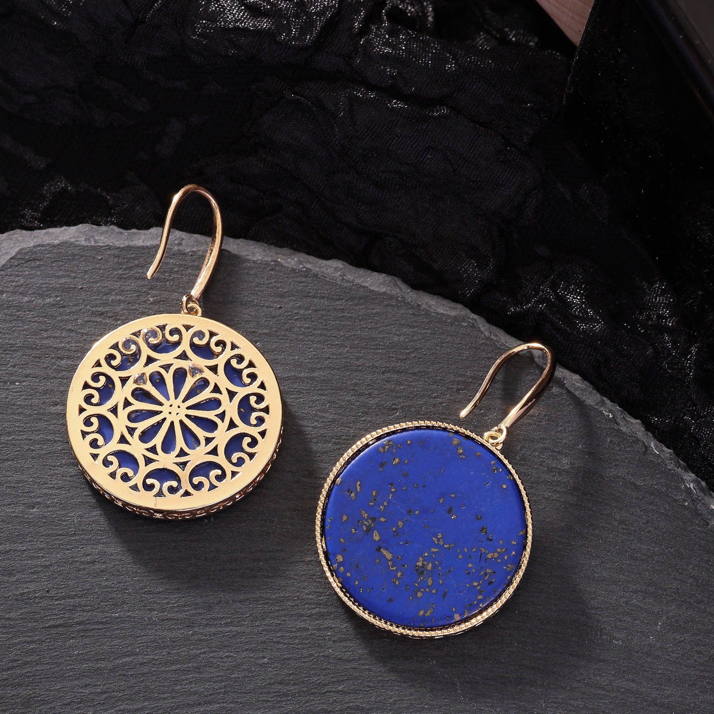 Pendientes largos de estilo bohemio con lapislázuli para mujer, joyería para fiesta y noche