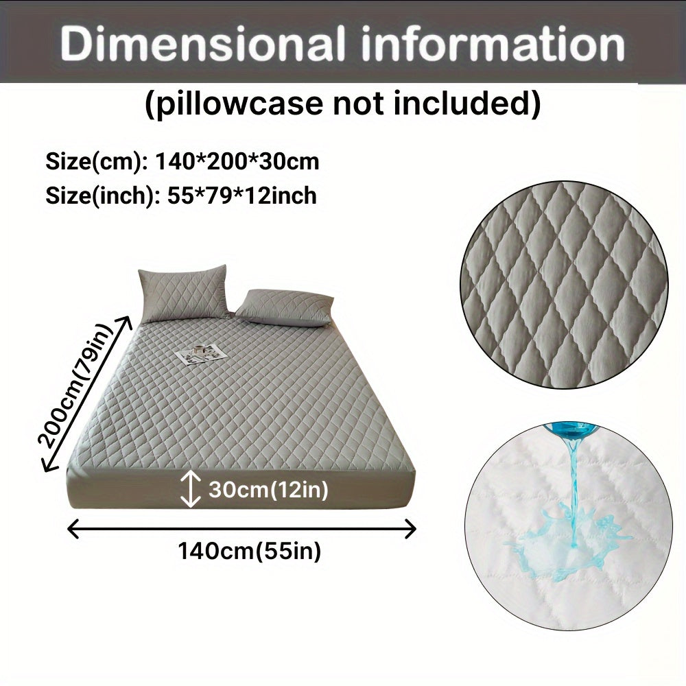 Waterproof Mattress Protector Breathable Dustproof Quilted Bed Cover in White Dark Blue Green Gray