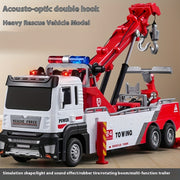 Plastic Rescue Vehicle Toy for Boys Ages 6-12 with Retractable Boom and Sound Effects