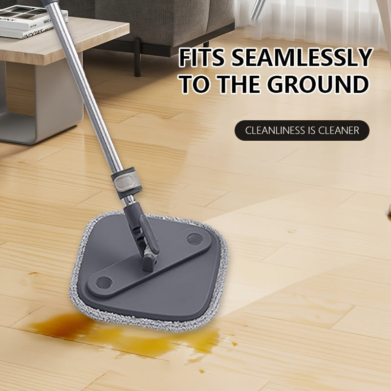 "Kvadratli aylanuvchi mopa va chelak to'plami, iflos va toza suv uchun o'z-o'zini ajratish tizimi, yog'och, plitka va marmar pollari uchun o'z-o'zini siqish 360° aylanuvchi mop-boshi - 2 ta padni o'z ichiga oladi"