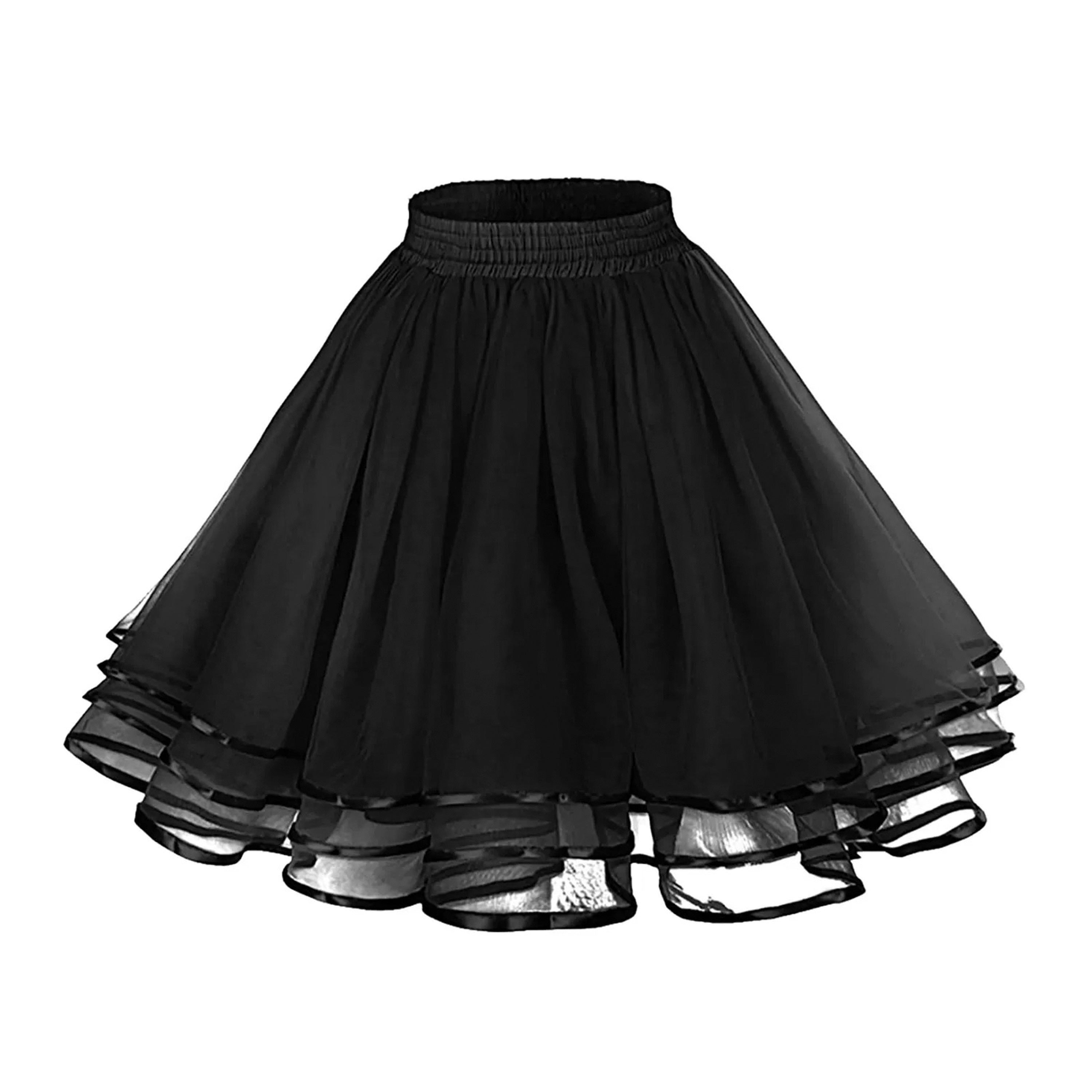 Women's Tulle Skirt with Ribbon Detail in Mesh Fabric for Weddings and Formal Wear