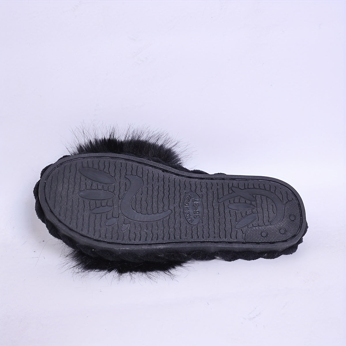 Women's Plush Fleece Open-Toe Slippers with Non-Slip Sole for Home