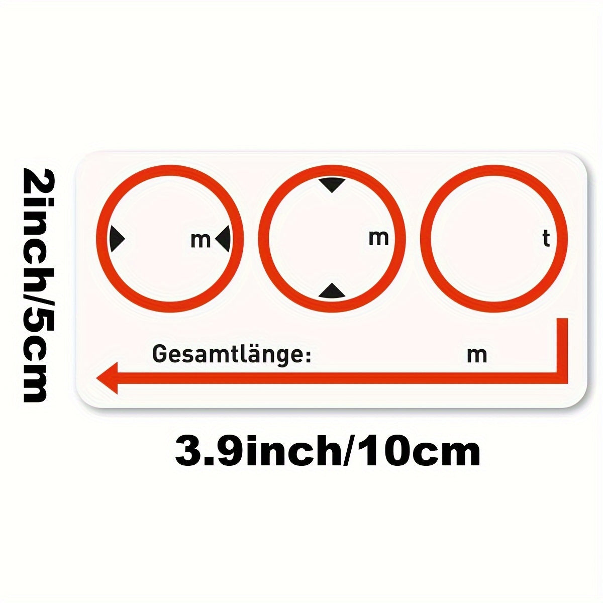 2-Pack PVC Vehicle Dimension Labels Self-Adhesive Car Size Stickers Glossy