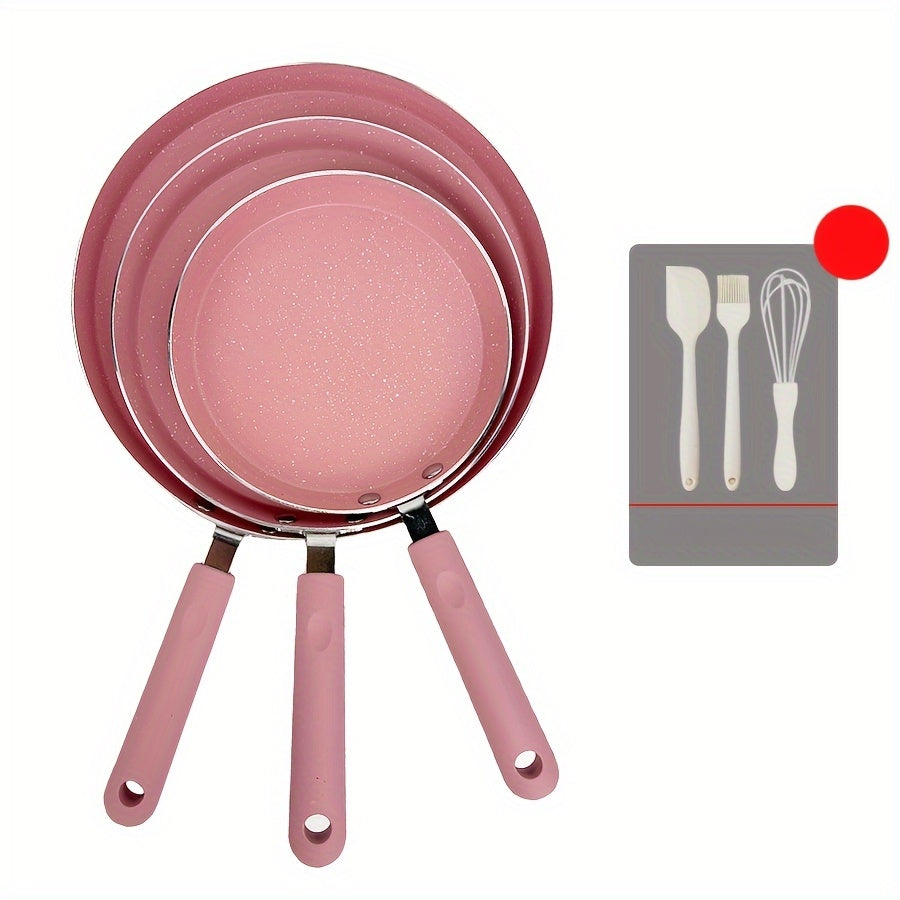 Juego de sartenes de aluminio antiadherente para crepes y pancakes con utensilios para cocinas de inducción y gas