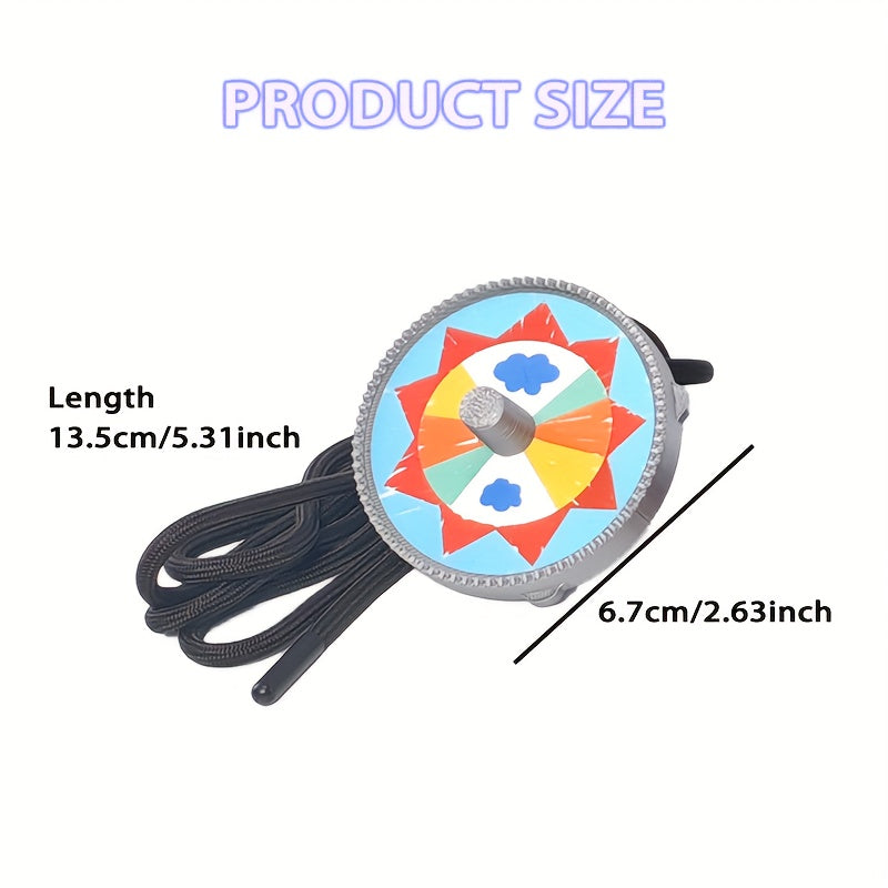 Traditional Korean Spinning Top Game Props for Adults, Plastic, Silvery Grey