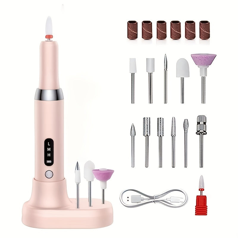 Electric Nail Drill for Manicures and Pedicures Rechargeable USB Powered Low Noise