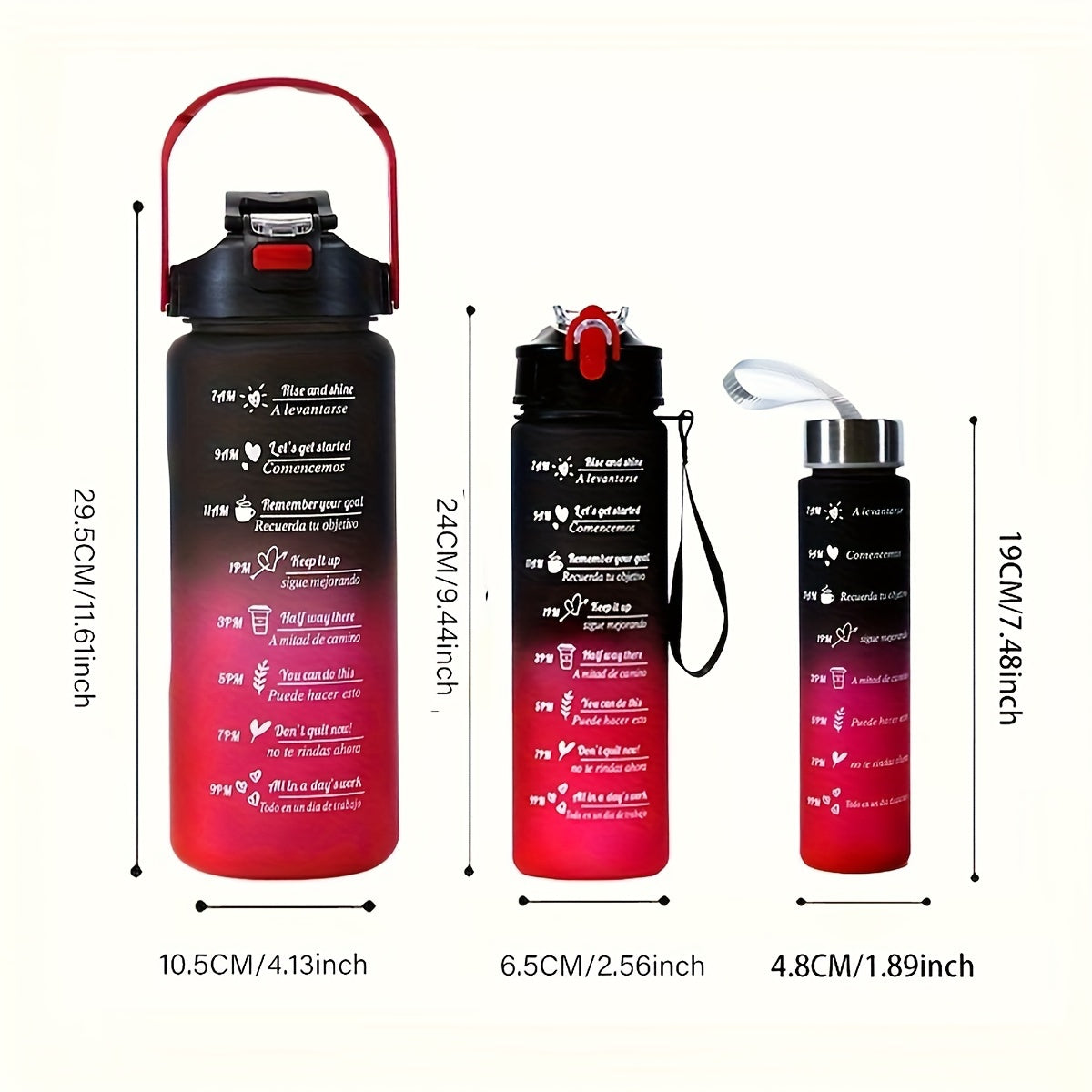 Large Capacity BPA-Free Water Bottle Leak-Proof with Carrying Handle for Travel and Outdoors