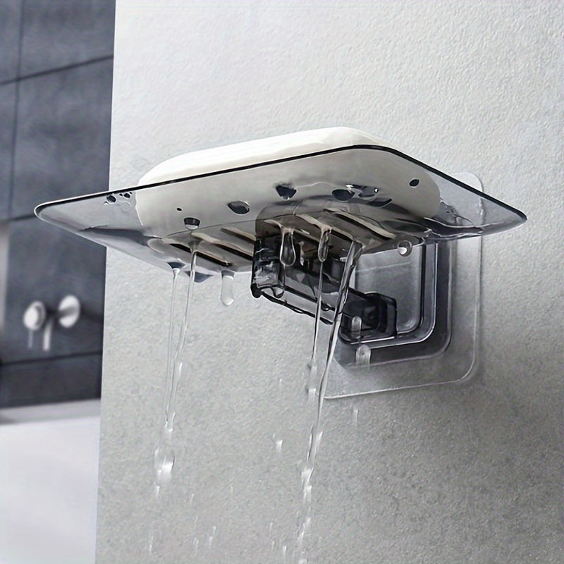 Wall-Mounted Soap Dish No Drilling Space-Saving Bathroom Organizer