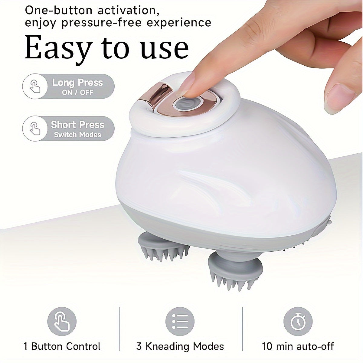 Portable Electric Scalp Massager with Moveable Claws Rechargeable Body Pressure Relief