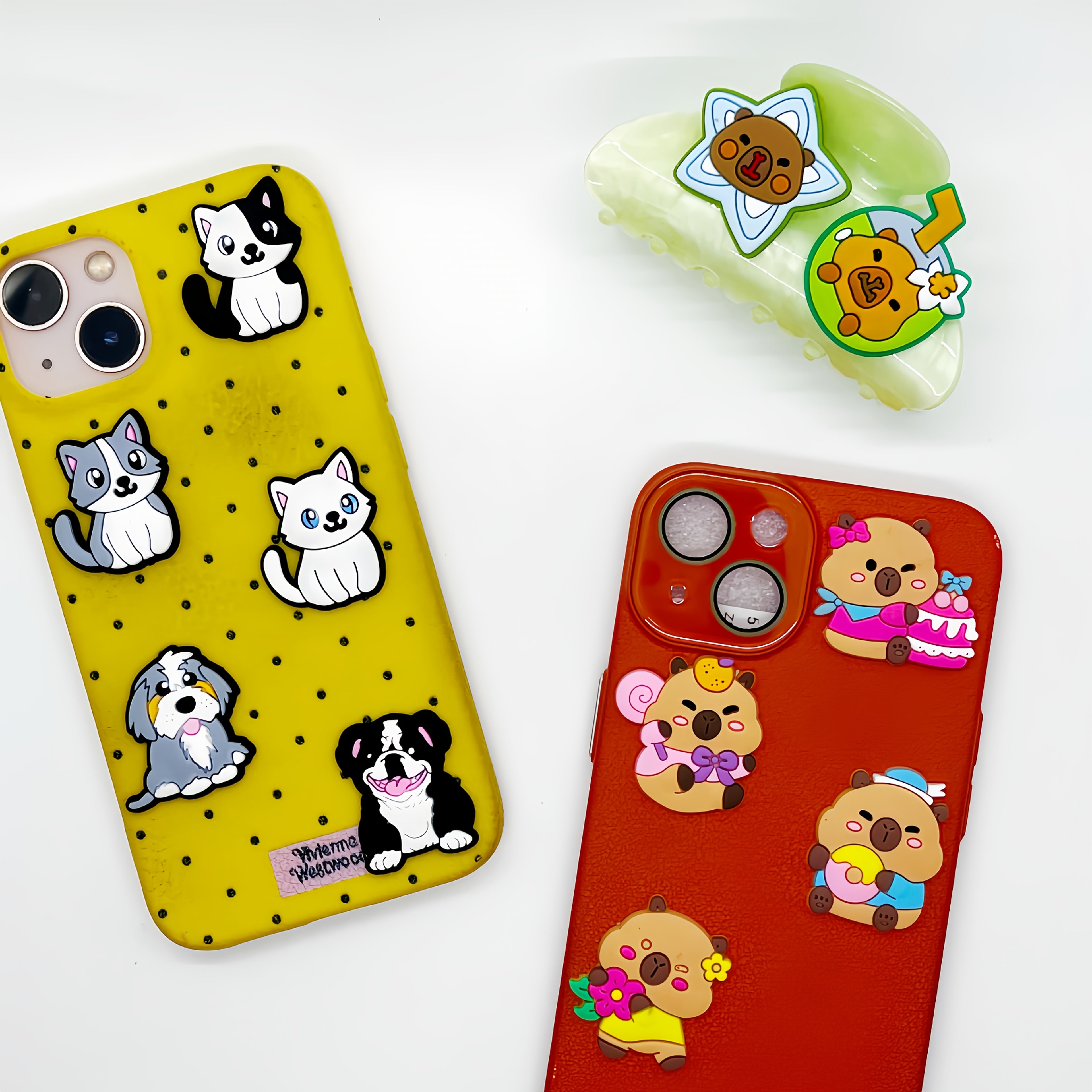 60pcs Animal PVC Charms for Phone Cases and Accessories Random Cat Dog Dino Toys