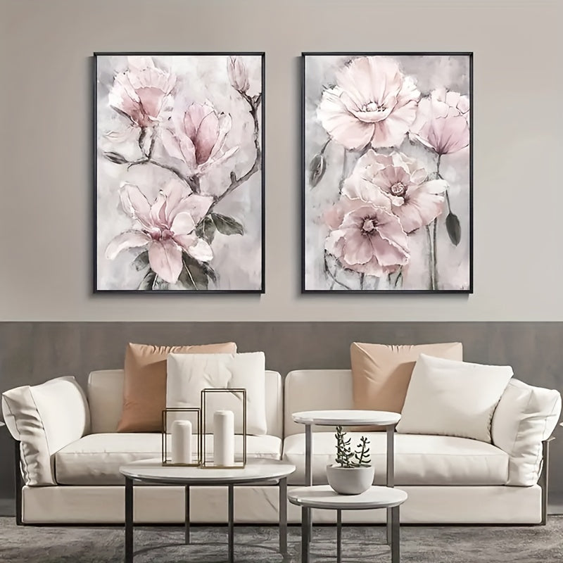 Set of 3 Canvas Flower Wall Art Posters for Living Room Home Decor
