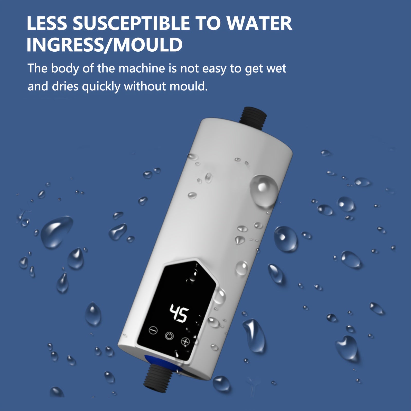 4000W Electric Tankless Water Heater with LED Display Touch Controls for Kitchen Bathroom