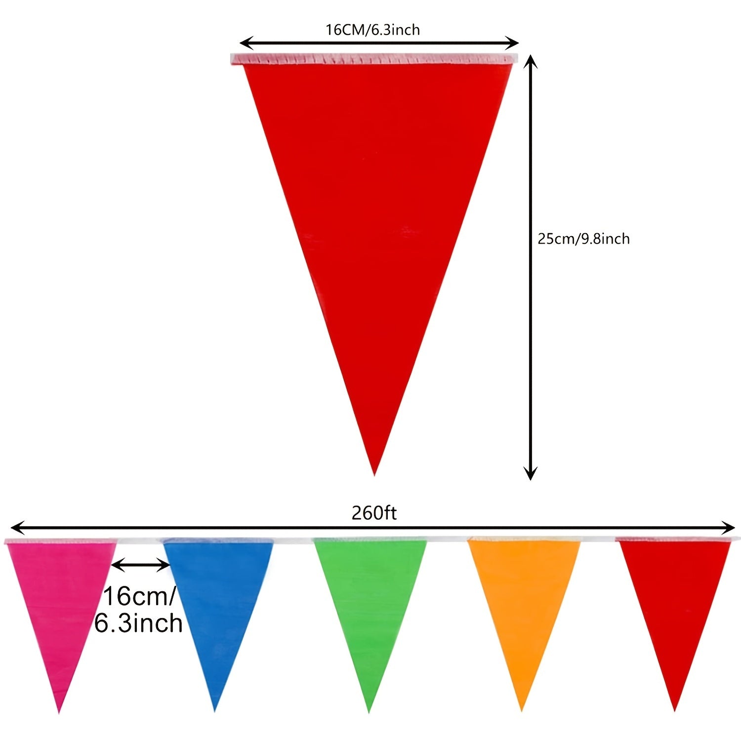 Colorful Party Flag Banner 260Ft for Festivities and Store Decoration