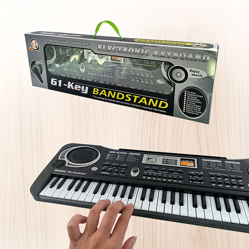 61-Key Digital Piano Keyboard for Beginners and Enthusiasts Multicolor Plastic