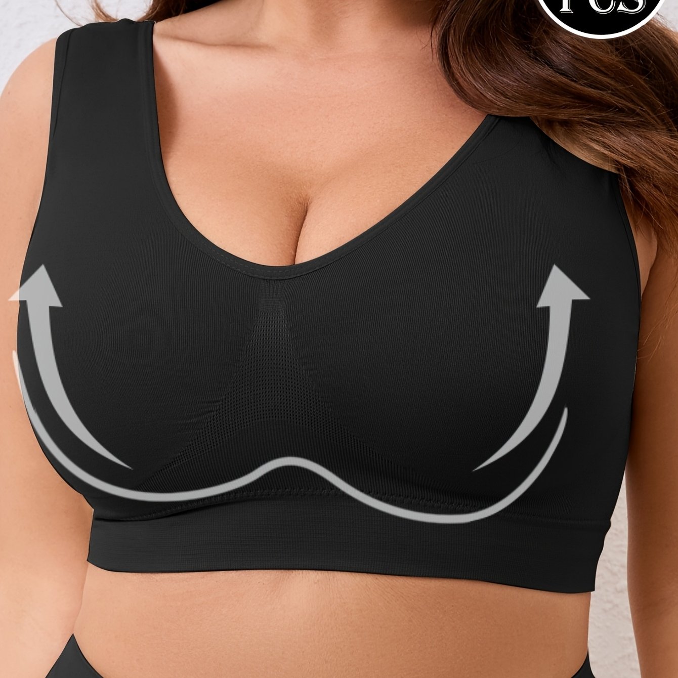 Plus o'lcham ayollar uchun shikastlanmagan sport bra sport tank top bir rang keng yelka kamari bo'shliqsiz